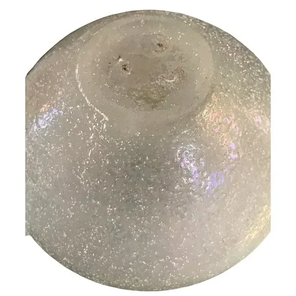 Murano Corroso Scavo Iridescent Frosted Vase Ribbon Handles 1960s Art Glass - Picture 9 of 11